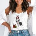 Boston Terrier Christmas T Shirt-Life Is Merrier Premium Tri-Blend Flowy Tank, funny gift