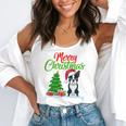 Boston Terrier Christmas Tree Lights Xmas Dog Lover Flowy Tank, funny gift