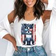 Boston Terrier Dog American USA US Flag Pets Vintage Outfit Flowy Tank, funny gift