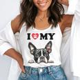 Boston Terrier I Heart My Dog Dog Lover Flowy Tank, funny gift