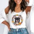 Boston Terrier Mom Floral Bostie Dog Lover Flowers Cute Flowy Tank, funny gift