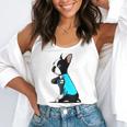 Boston Terrier Tattoos I Love Mom Flowy Tank, funny gift
