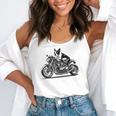 Cool Boston Terrier Riding a Motorcycle Biker Dog Lover For Men Women Kids Flowy Tank, funny gift