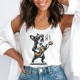 Dog Playing Guitar Singing Boston Terrier For Men Women Girls Kids Flowy Tank, funny gift
