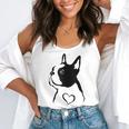 I Love My Boston Terrier Dog With Heart Flowy Tank, funny gift