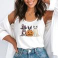 Spooky Ghost Boston Terrier Pumpkin Halloween Dog Lover Flowy Tank, funny gift