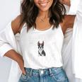 Ugly Xmas Sweater Style Boston Terrier Reindeer Christmas Flowy Tank, funny gift