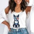 USA Flag Boston Terrier Best Dog Mom Ever 2025 Flowy Tank, funny gift