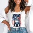 Vintage Boston Terrier Dog American US USA Flag Pets Dogs Flowy Tank, funny gift