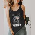 4th July Blue Heeler Dog Merica Patriotic USA Flag Cute Flowy Tank, funny design