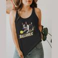 Ballaholic Boston Terrier Dog Chasing Bostie Ball Flowy Tank, funny design