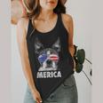 Boston Terrier 4th Of July Merica Men Women USA Flag Vintage Flowy Tank, funny design