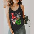 Boston Terrier Christmas Tree Lights Santa Dog Xmas For Men Women Kids Flowy Tank, funny design