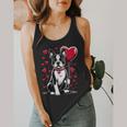 Boston Terrier Dog Valentine's Day Dog Owner Valentine Flowy Tank, funny design