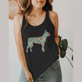 Boston Terrier Flower Silhouette Floral Dog Men Women Girls Kids Flowy Tank, funny design