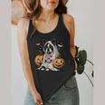 Boston Terrier Ghost Boo Halloween Costume Spooky Season Flowy Tank, funny design