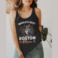 Boston Terrier Groovy World's Best Boston Mom Flowy Tank, funny design
