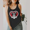 Boston Terrier Heart Cute Puppy Lover Or Dog Owner Flowy Tank, funny design