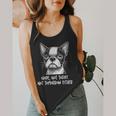 Boston Terrier Nope Not Today Not Tomorrow Either Sarcastic Flowy Tank, funny design