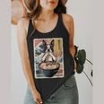 Boston Terrier Ramen Noodles Japanese Art Retro Ocean Waves Flowy Tank, funny design