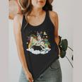 Boston Terrier Riding Unicorn Boys Girls Kids Rainbow Flowy Tank, funny design