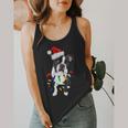 Boston Terrier Santa Christmas Lights Xmas Dog Lover Men Women Kids Flowy Tank, funny design