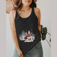 Boston Terrier In The Snow Merry Christmas Winter Flowy Tank, funny design