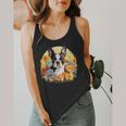 Cute Boston Terrier Spring Flower Garden Colorful Puppy Dog Flowy Tank, funny design