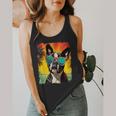 Dog Boston Terrier Hawaiian Flowy Tank, funny design