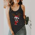 Family Matching Reindeer Xmas Boston Terrier Christmas Flowy Tank, funny design