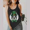 Green Boston Terrier Shamrock St Patricks Day Boston Terrier Flowy Tank, funny design