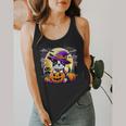 Halloween Boston Terrier Dog Breed With Jack O' Lantern Art Flowy Tank, funny design
