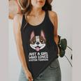 Just a Girl Who Loves Boston Terriers Flowy Tank, funny design