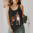 Red Boston Terrier Dog Flowy Tank, funny design