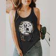 Spooky Halloween Moon Boston Terrier Boston Bull Bostie Flowy Tank, funny design