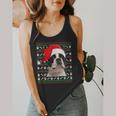 Ugly Xmas Sweater Santa Boston Terrier Dog Christmas For Men Women Kids Flowy Tank, funny design