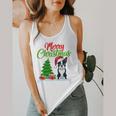 Boston Terrier Christmas Tree Lights Xmas Dog Lover Flowy Tank, funny design
