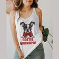 Boston Terrier Grandma Dog Lovers Puppy Bostie Owner Flowy Tank, funny design