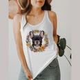 Boston Terrier Mom Floral Bostie Dog Lover Flowers Cute Flowy Tank, funny design