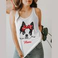 Boston Terrier Mum Dog Woman Idea Flowy Tank, funny design