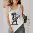 Dog Playing Guitar Singing Boston Terrier For Men Women Girls Kids Flowy Tank, funny design