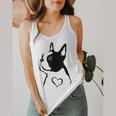 I Love My Boston Terrier Dog With Heart Flowy Tank, funny design