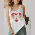 Retro Heart Boston Terrier Dog Vintage Valentine Flowy Tank, funny design