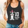 10 Years Old Birthday Boston Terrier Dog Lover 10th Party For Men Women Kids Flowy Tank, gift for family, gift for coworker