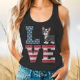 4th Of July Decor Patriotic LOVE Boston Terrier USA Flag Flowy Tank, gift for family, gift for coworker