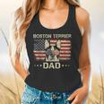Boston Terrier Dad Dog Lovers American Flag 4th Of July For Women Men Flowy Tank, gift for family, gift for coworker