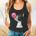 Boston Terrier Dog Blowing Chewing Bubble Gum Pink Flowy Tank, gift for family, gift for coworker