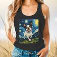 Boston Terrier Dog Starry Night Painting Flowy Tank, gift for family, gift for coworker