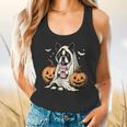 Boston Terrier Ghost Boo Halloween Costume Spooky Season Flowy Tank, gift for family, gift for coworker