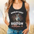 Boston Terrier Groovy World's Best Boston Mom Flowy Tank, gift for family, gift for coworker